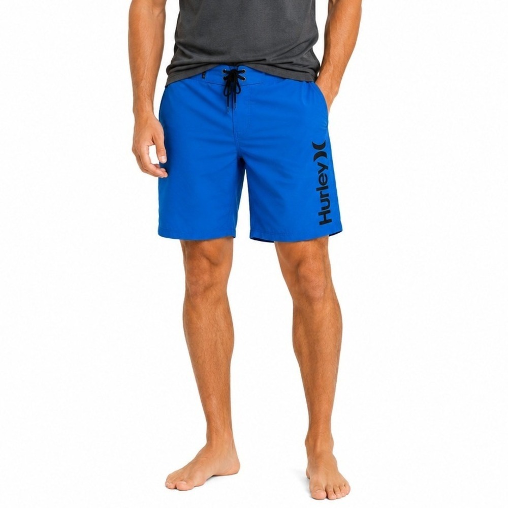 Hurley Board Shorts Mens 32 Blue Logo Swim Trunks